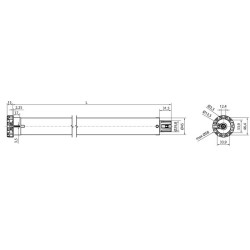 Adaptér a osemhranný zaberací diel 70mm pre roletový  ERA L Adaptér a osemhranný zaberací diel 70mm pre roletový  ERA L